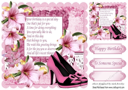pretty pink shoes with lillies and lace with verse 8x8