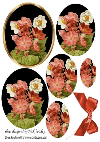 Pretty flower arrangement with bow oval pyramids