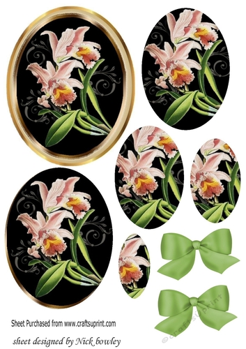 Pretty lilies with bows oval pyramids