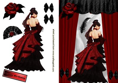 Elegant Lady in Red Gown