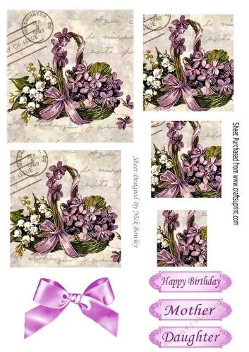 A gift for you! pretty basket of lilac/white flowers with pearls pyramids