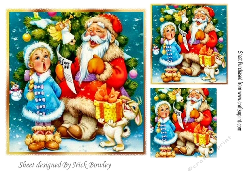 santa with little girl carol singing 
