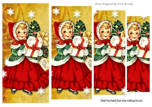 Little girl with christmas presents pyramids