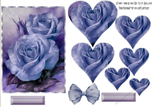 Pretty shades of purple roses heart pyramids and bow