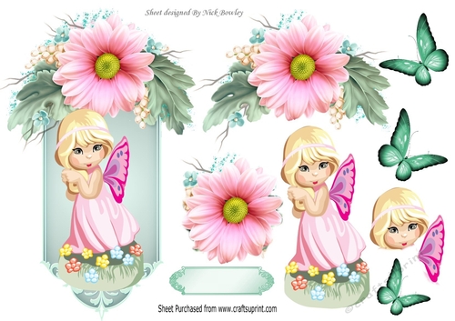 Sweet butterfly faerie with butterflies on a plaque