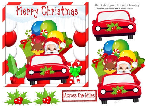 lets get these presents delivered santa & friends in a car