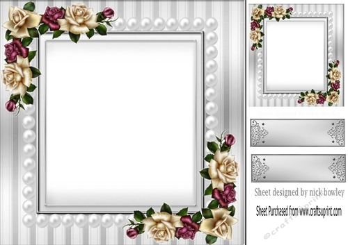 Lovely rose and pearl in grey card front