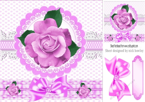 pretty pink with lace and gingham 8x8