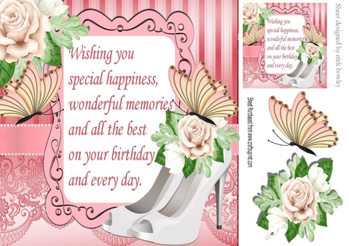 pretty white shoes with roses and butterflies with verse 8x8