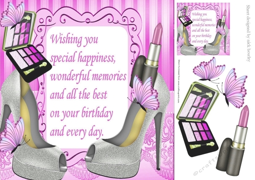 silver sparkle shoes with pink butterflies and makeup 8x8