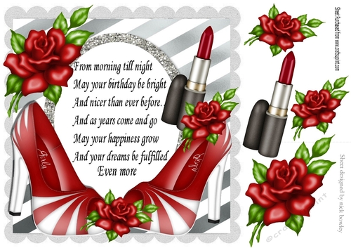 pretty red shoes, with red roses and horizontal stripe frame with verse 8x8