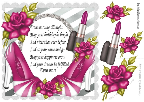 pretty pink shoes, with pink roses and horizontal stripe frame with verse 8x8