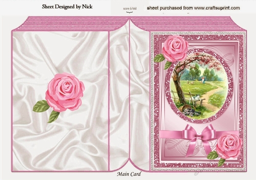 a lovely stroll in the park, with roses, butterflies and bow A5 folded book