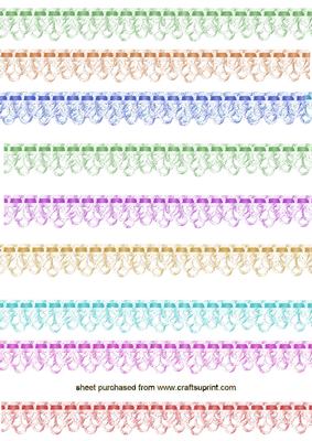 Pretty Pastel Colours Lace & Ribbon Borders