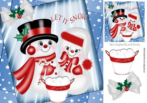 Its Snow time!, Let it snow! cute snow couple 8x8