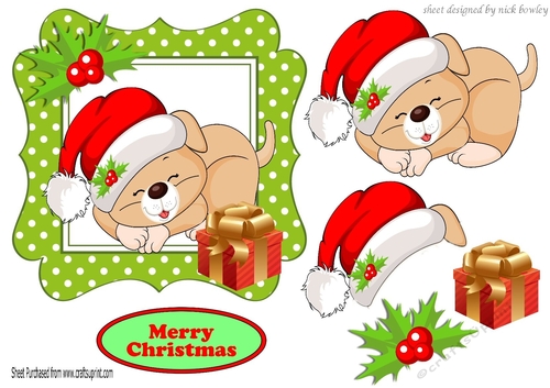 Looks like santa has been to sleepy puppy with present