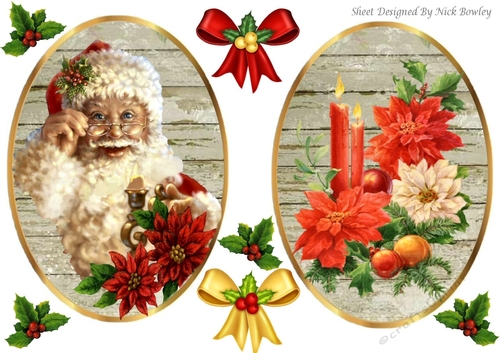 two lovely vintage christmas toppers with bows