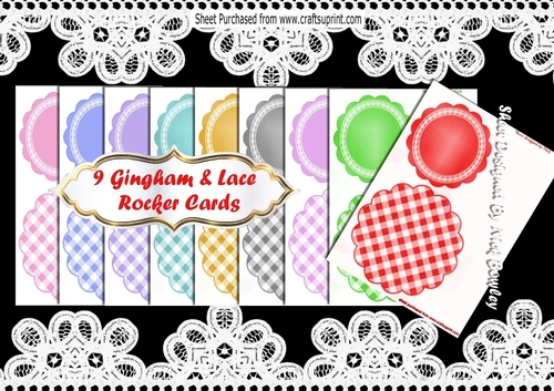 9 Lovely Gingham & Lace Rocker Cards