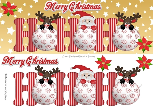 Ho!Ho! Ho! Santa with reindeers playing peek a boo DL