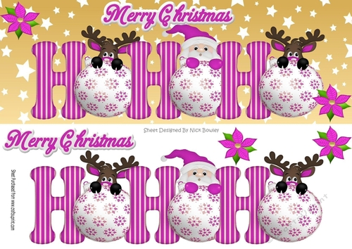 Cerise Ho!Ho! Ho! Santa with reindeers playing peek a boo DL