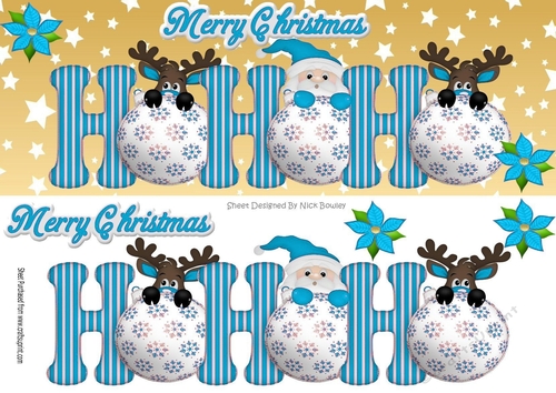 turq Ho!Ho! Ho! Santa with reindeers playing peek a boo DL