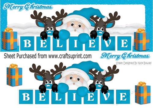 Believe in magical things! turq santa & reindeers DL