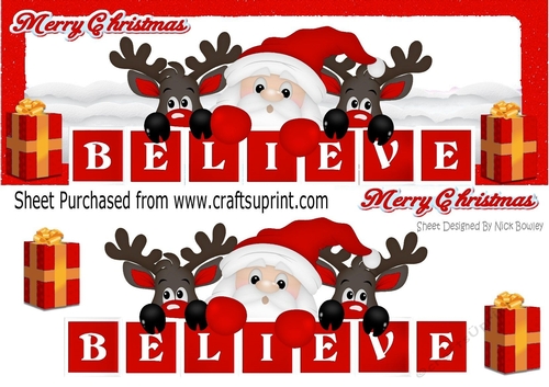 Believe in magical things! red santa & reindeers DL