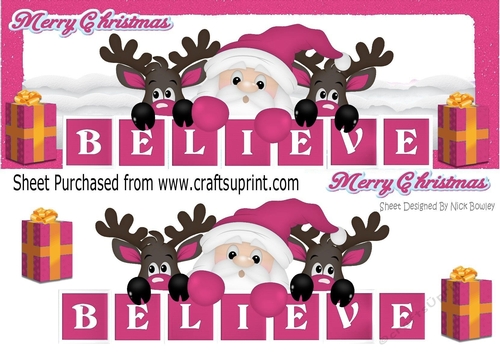 Believe in magical things! cerise santa & reindeers DL