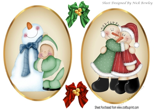 Two lovely Folklore Christmas toppers card/fronts