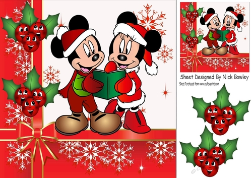 Carol singing mice with toony holly 8x8