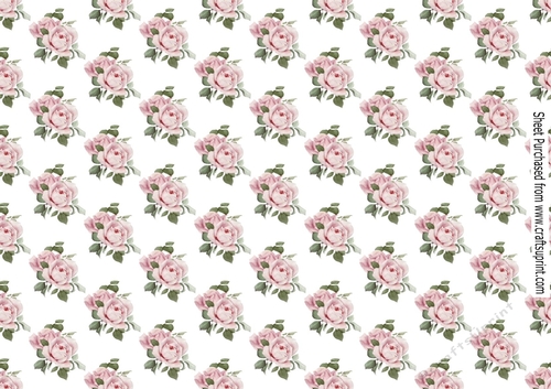 sweet pink roses A4 backing paper