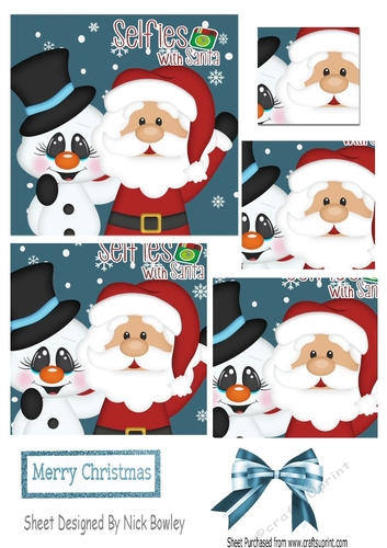 A selfie with santa and snowman pyramids