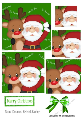 A selfie with santa and Rudolph in green pyramids