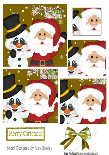 A selfie with santa and snowman in gold pyramids