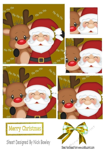 A selfie with santa and Rudolph in gold pyramids