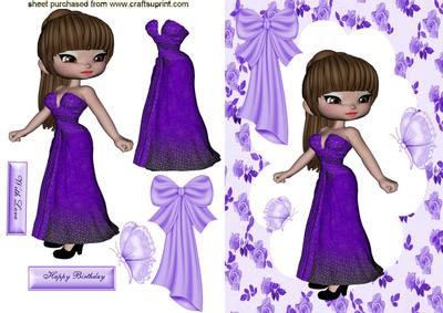 Cute Little Miss in Purple Dress