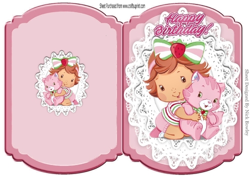 Cute little girl with kitty on lace bracket card