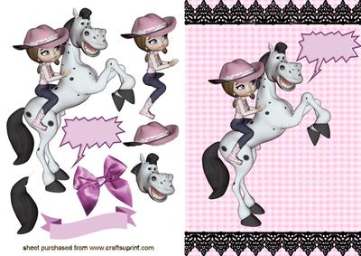 Yee-ha Giddy Up! Girl & Horse