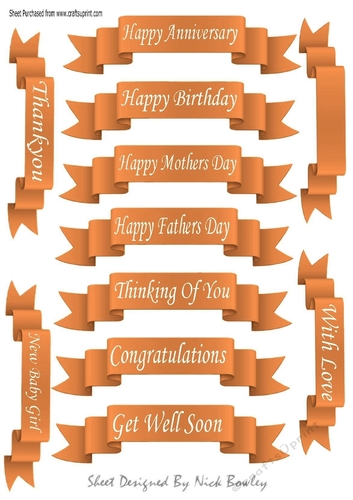 11 White sentiment scroll tags in peach