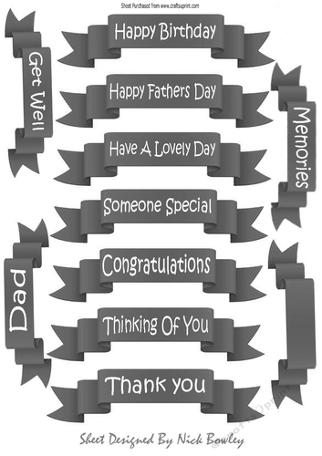 Grey tags with white sentiments