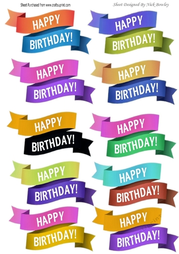 10 Lovely Multi coloured split Happy Birthday banners (set one)