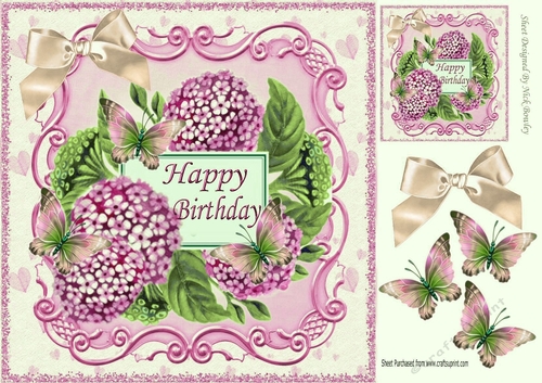 pretty pink chrysanthemums and pink butterflies 8x8