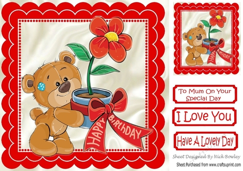 Special teddy with flowers for someone special 8x8