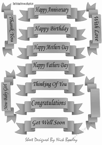 11 black sentiment scroll tags in silver