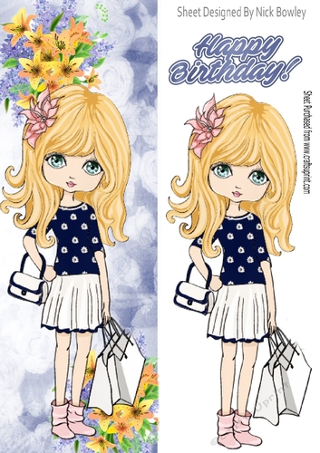 Trendy girl loves to shop with her favourite hand bag tall DL