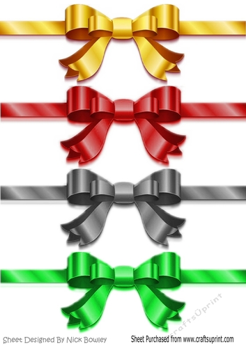 four lovely big border double bows (set one)