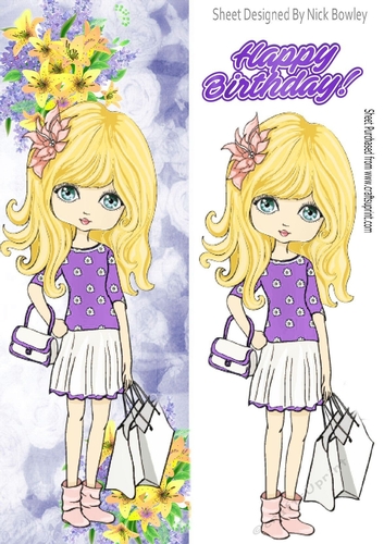 trendy girl in purple loves to shop with her favourite hand bag tall DL