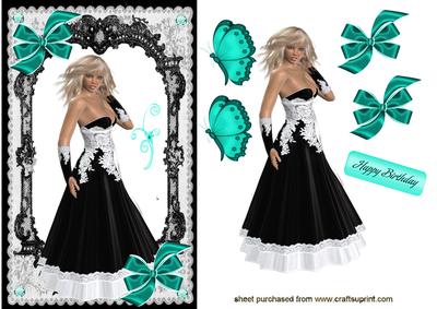 Pretty Lady in Lace Frame