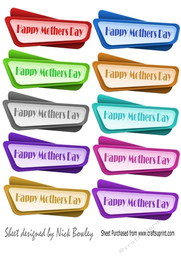 10 Double layered funky coloured MOTHERS DAY Tags