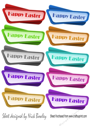 10 Double layered funky coloured EASTER Tags